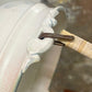 1970s Japanese Porcelain Basket with Cane Handle