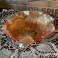 Fenton Peacock & Grape Carnival Glass Sawtooth Edge Bowl