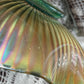 Shimmer & Shine Iridescent Glass Bowl — Sunburst Ribbed Pattern