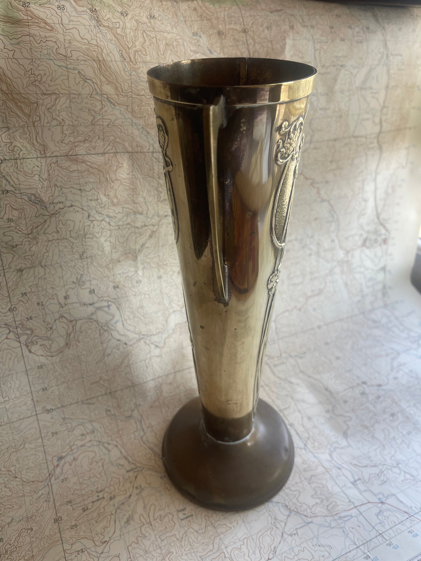HALAH Ware Art Nouveau Brass Vase c.1910