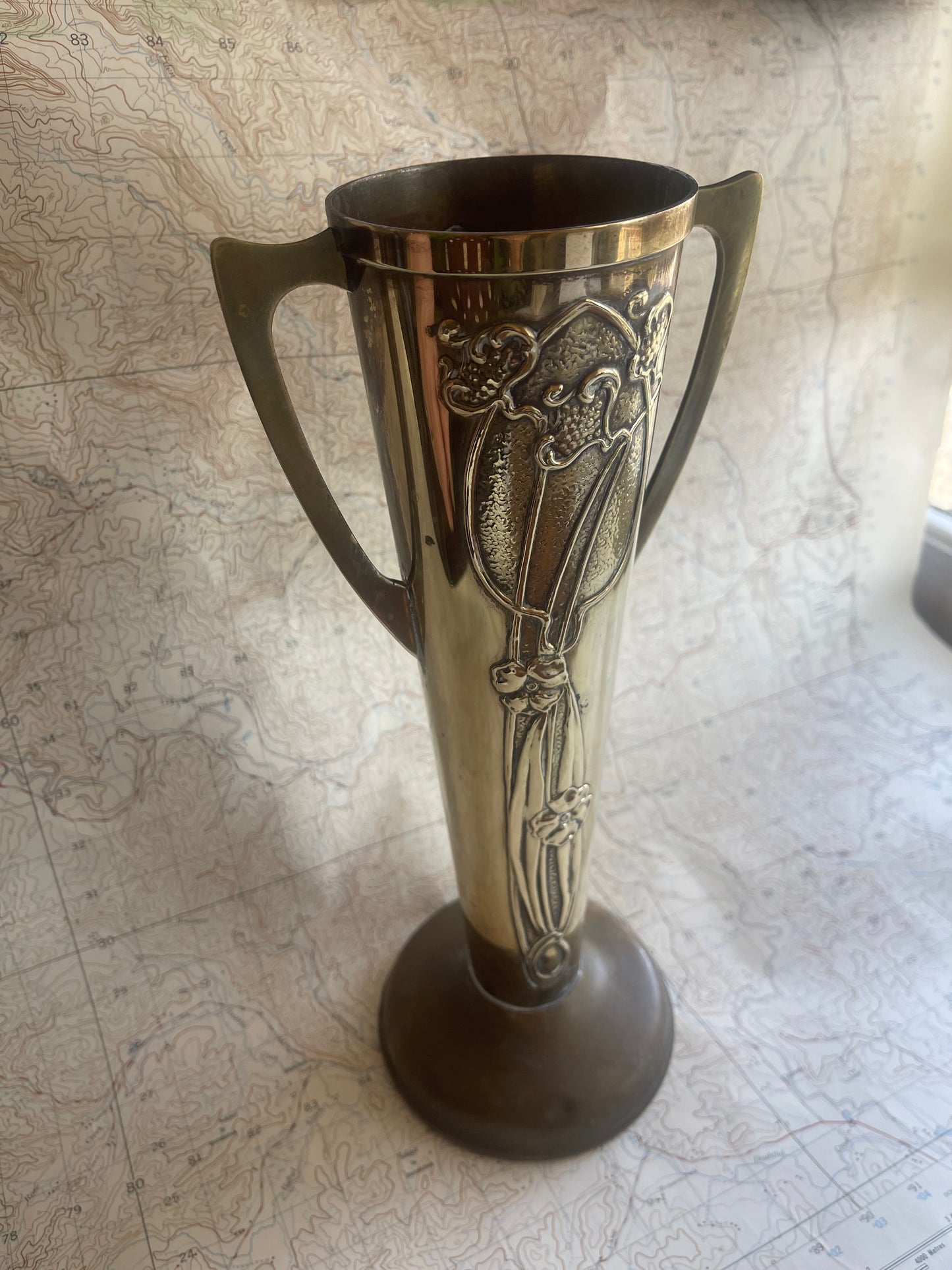 HALAH Ware Art Nouveau Brass Vase c.1910