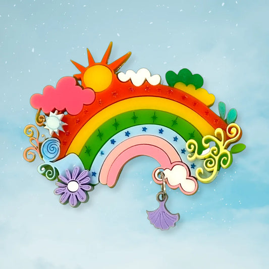 Whimsical Rainbow Brooch by Wintersheart Whimsy