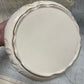 Edwardian Floral Ceramic Salad Bowl with Silver-Plate Rim & Servers