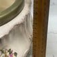 Edwardian Floral Ceramic Salad Bowl with Silver-Plate Rim & Servers