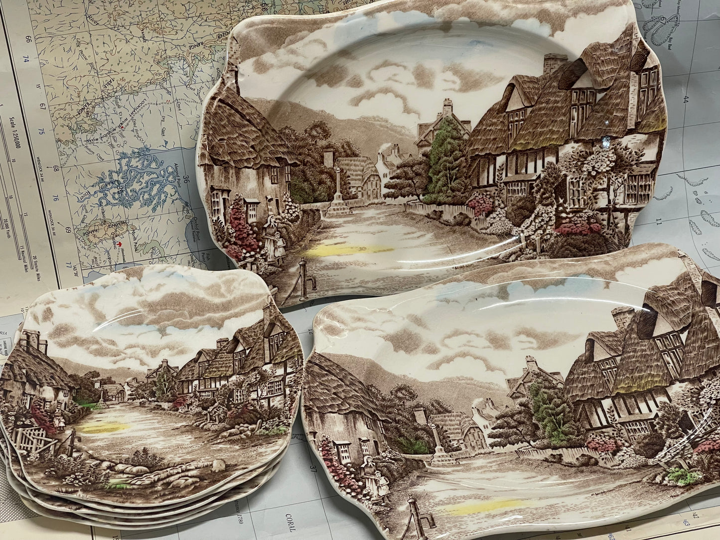 Johnson Bros Olde English Countryside Plates – Set of 7