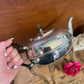 Vintage Crusade silver plate teapot engraved 1956