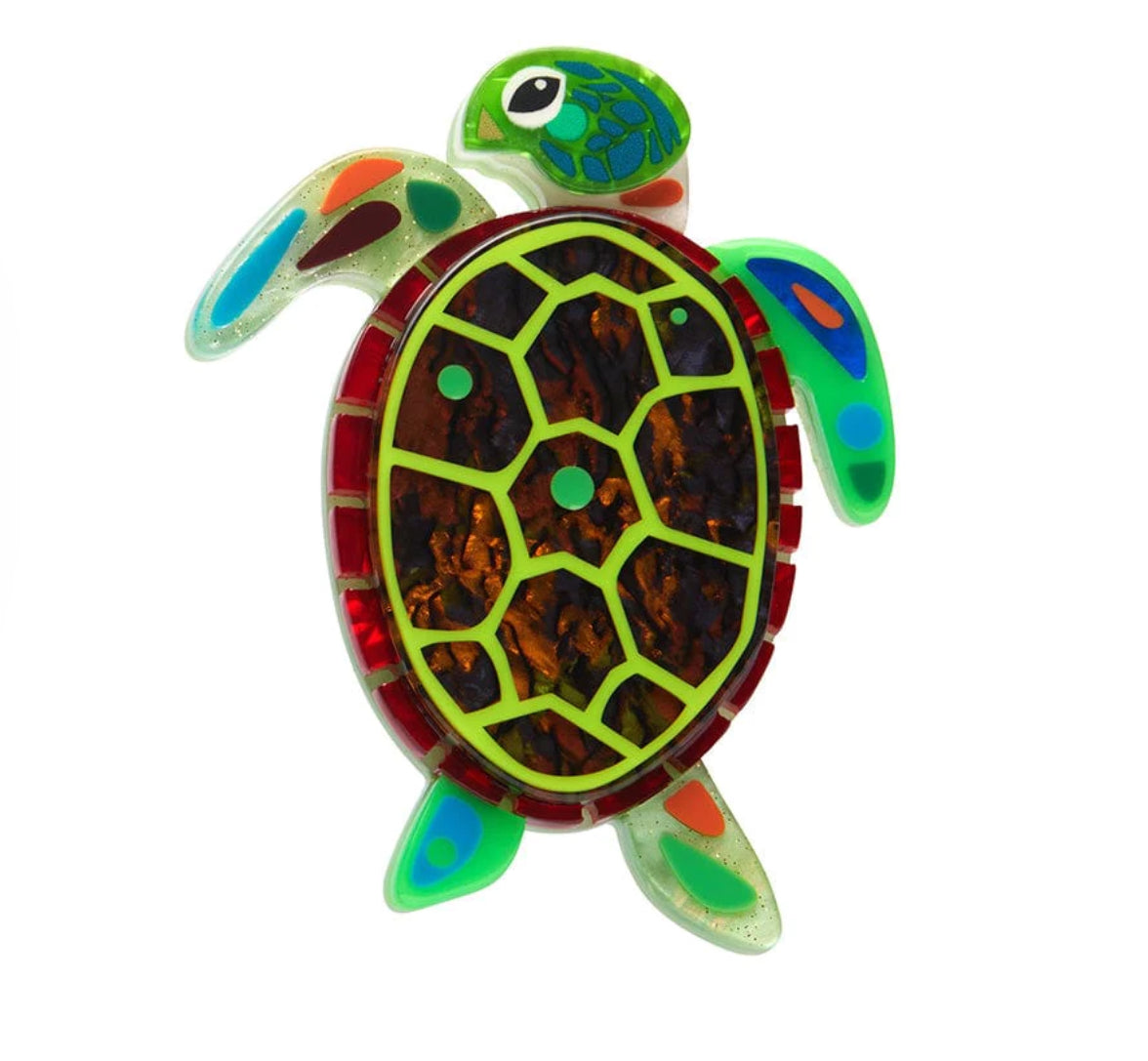 The Graceful Green Sea Turtle Brooch (2023) by Erstwilder and Pete Cromer