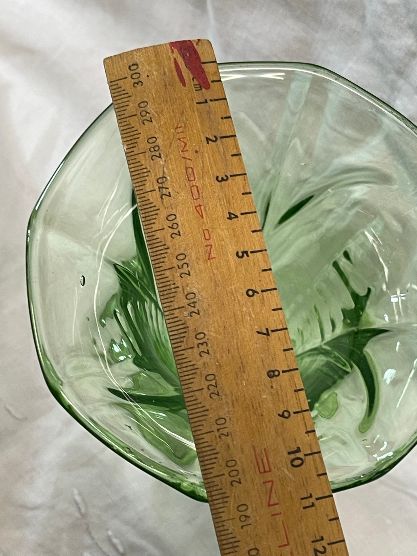 Art Deco Uranium Glass Vase c.1930s English Pressed Glass