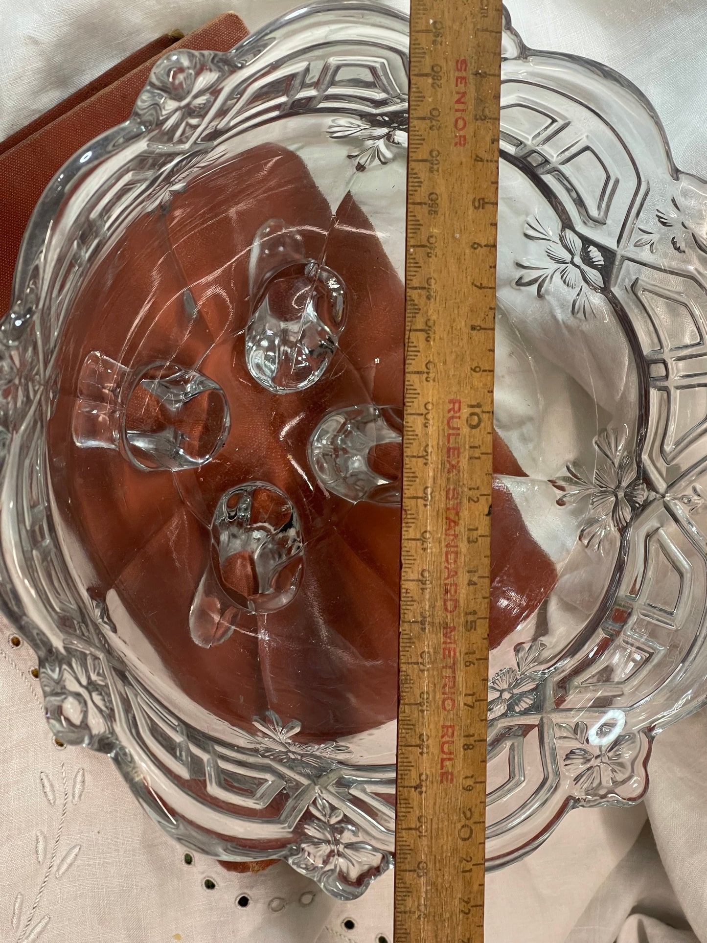 Edwardian Pressed Glass Fruit Bowl Likely Davidson, England c. 1910–1920