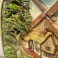Vintage Chalkware Cottage Wall Plaque with Windmill (c.1960s)
