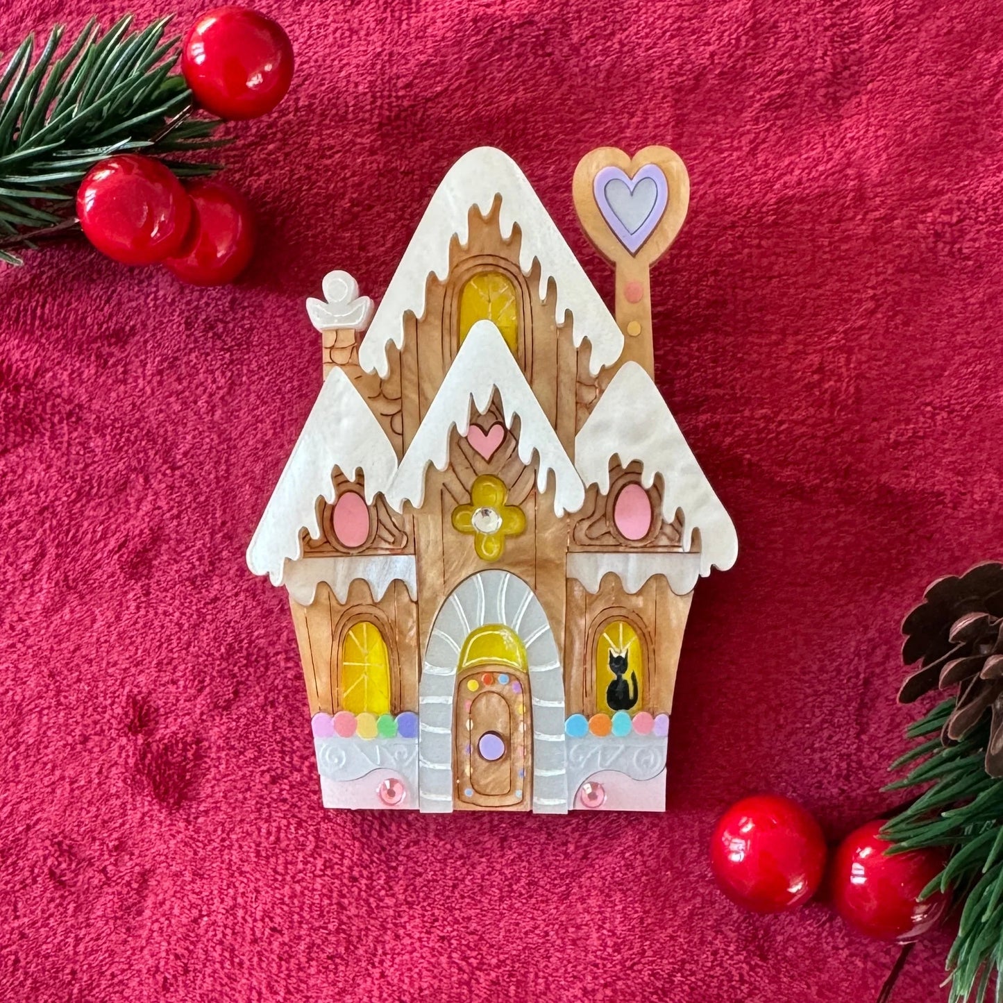 Gingerbread house 2023  brooch by Wintersheart Whimsy
