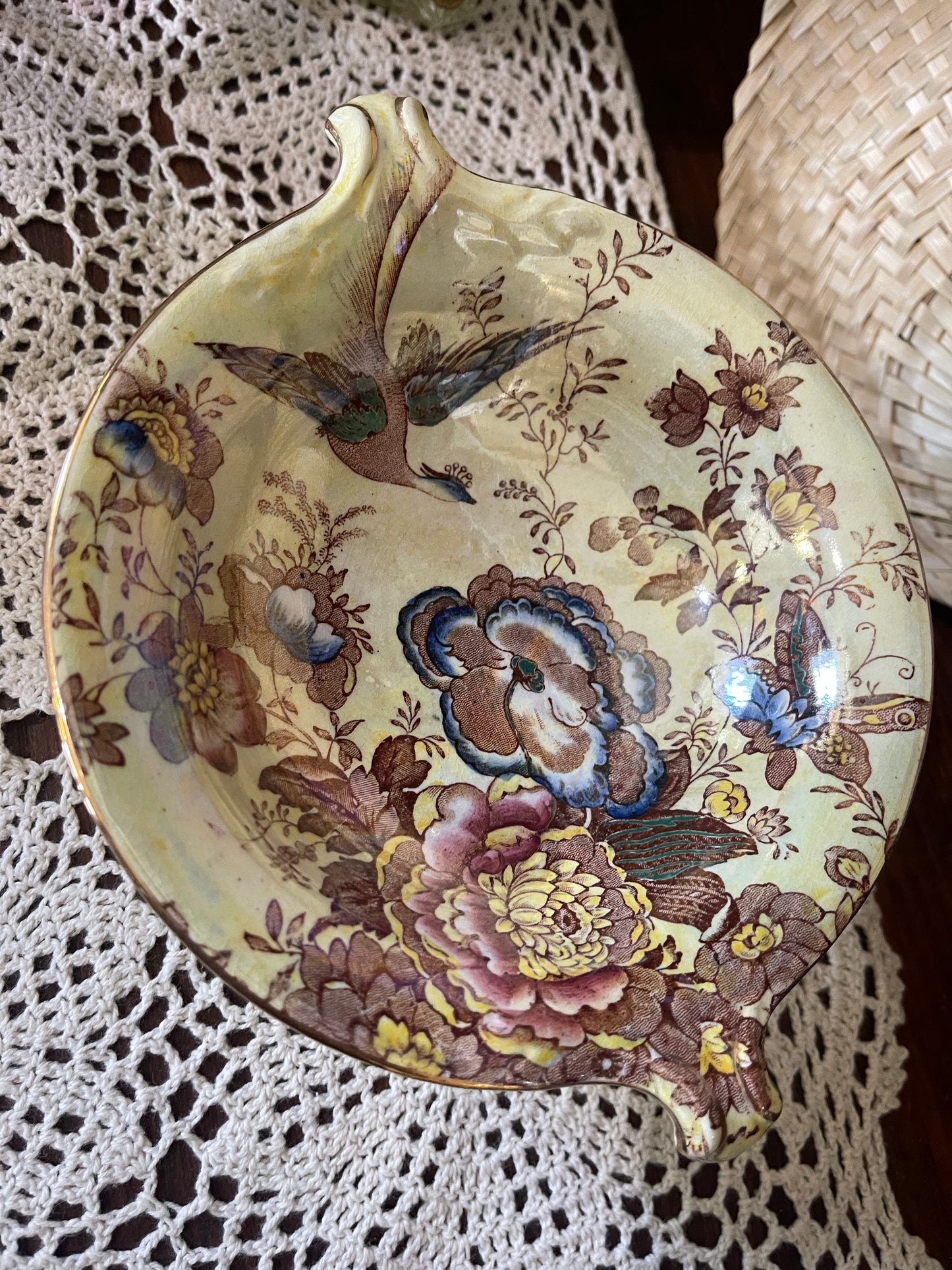 Vintage Maling Lustre Ware Pedestal Fruit Bowl with Twin Handles – Newcastle England