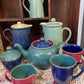Vintage Denby Harlequin Tea Set – Teapot, Sugar Bowl, Jug & Cups | Made in England