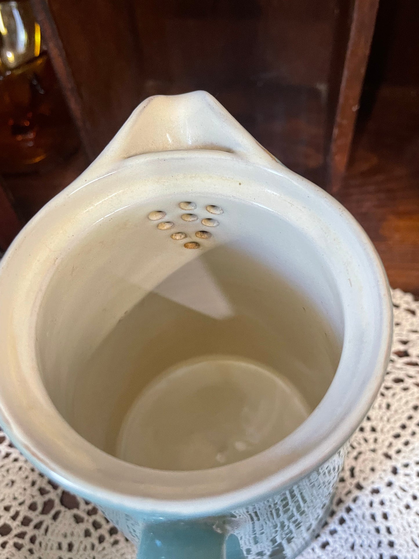 Vintage Denby Manor Green Stoneware 2 Pint Coffee Pot with Lid – Made in England