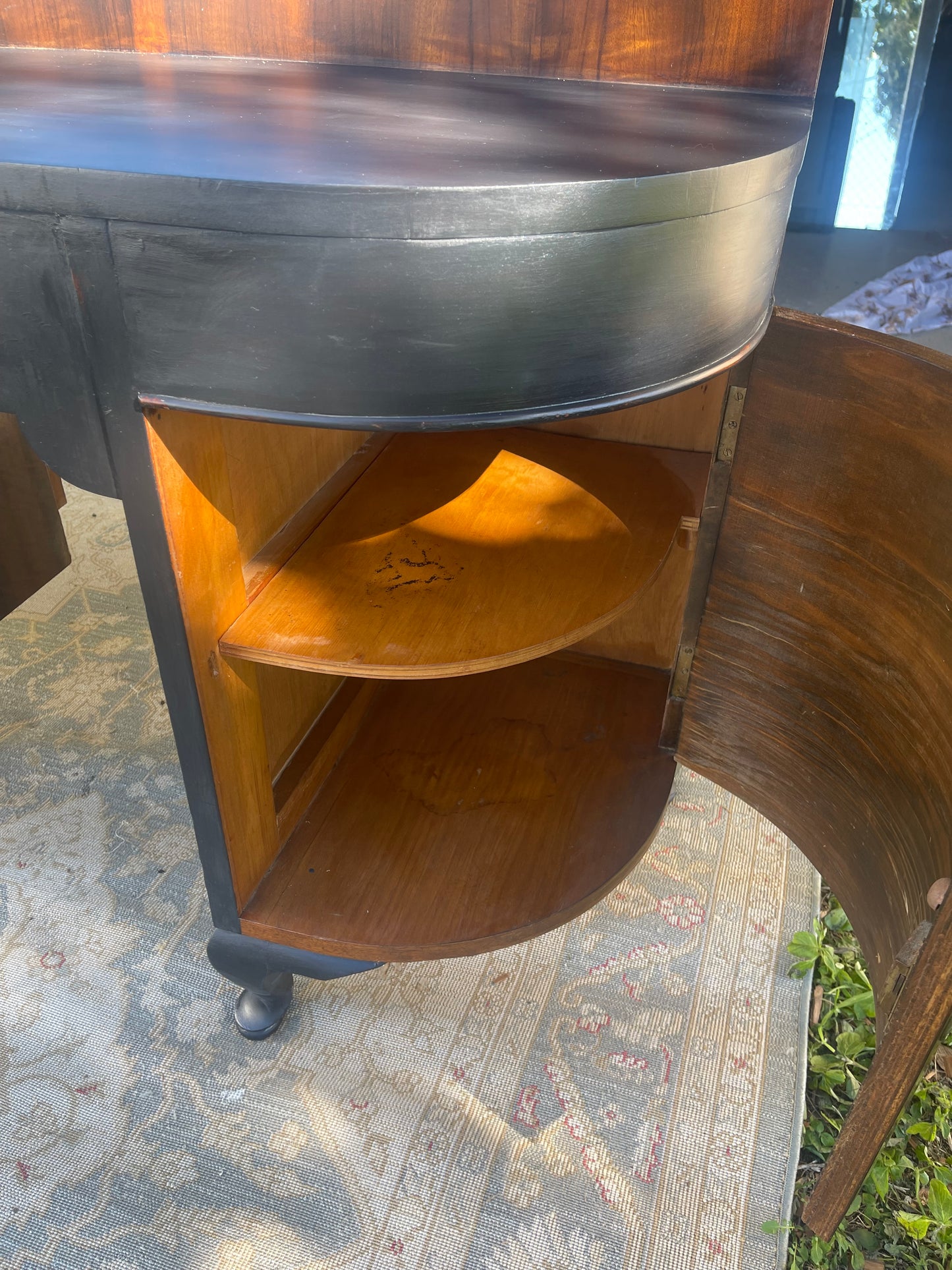 Vintage 1940s  Art Deco Walnut Veneer Dressing Table