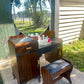 Vintage 1940s  Art Deco Walnut Veneer Dressing Table