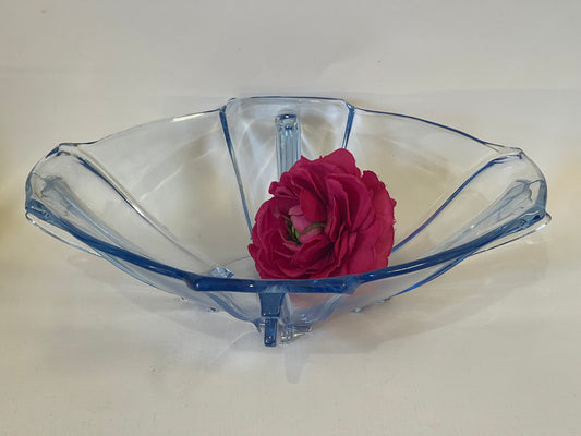 Stölzle Czech Art Deco 1930's Blue Glass Bowl #19280