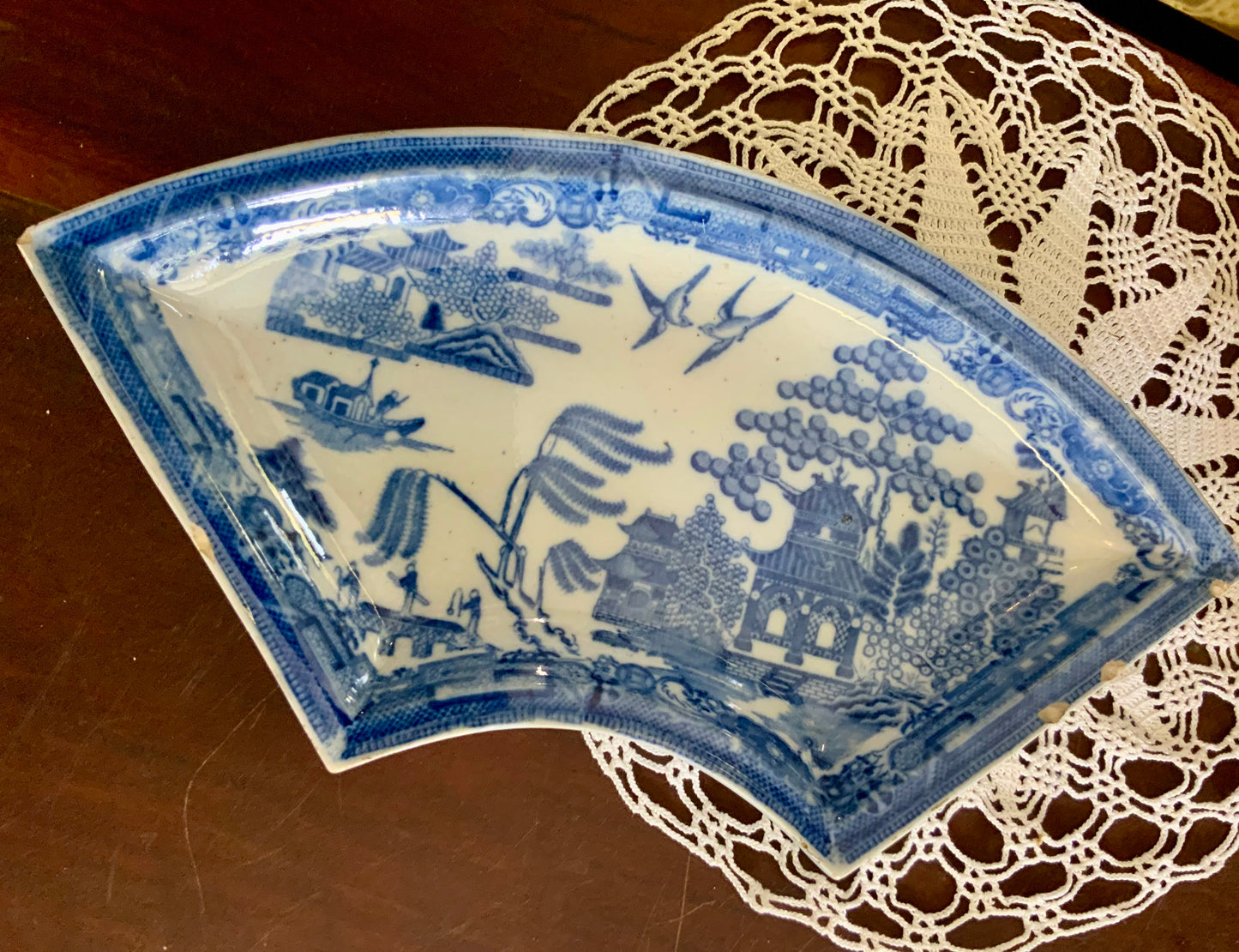 Early Spode Blue & White Dish — Staffordshire, England (c.1840s)