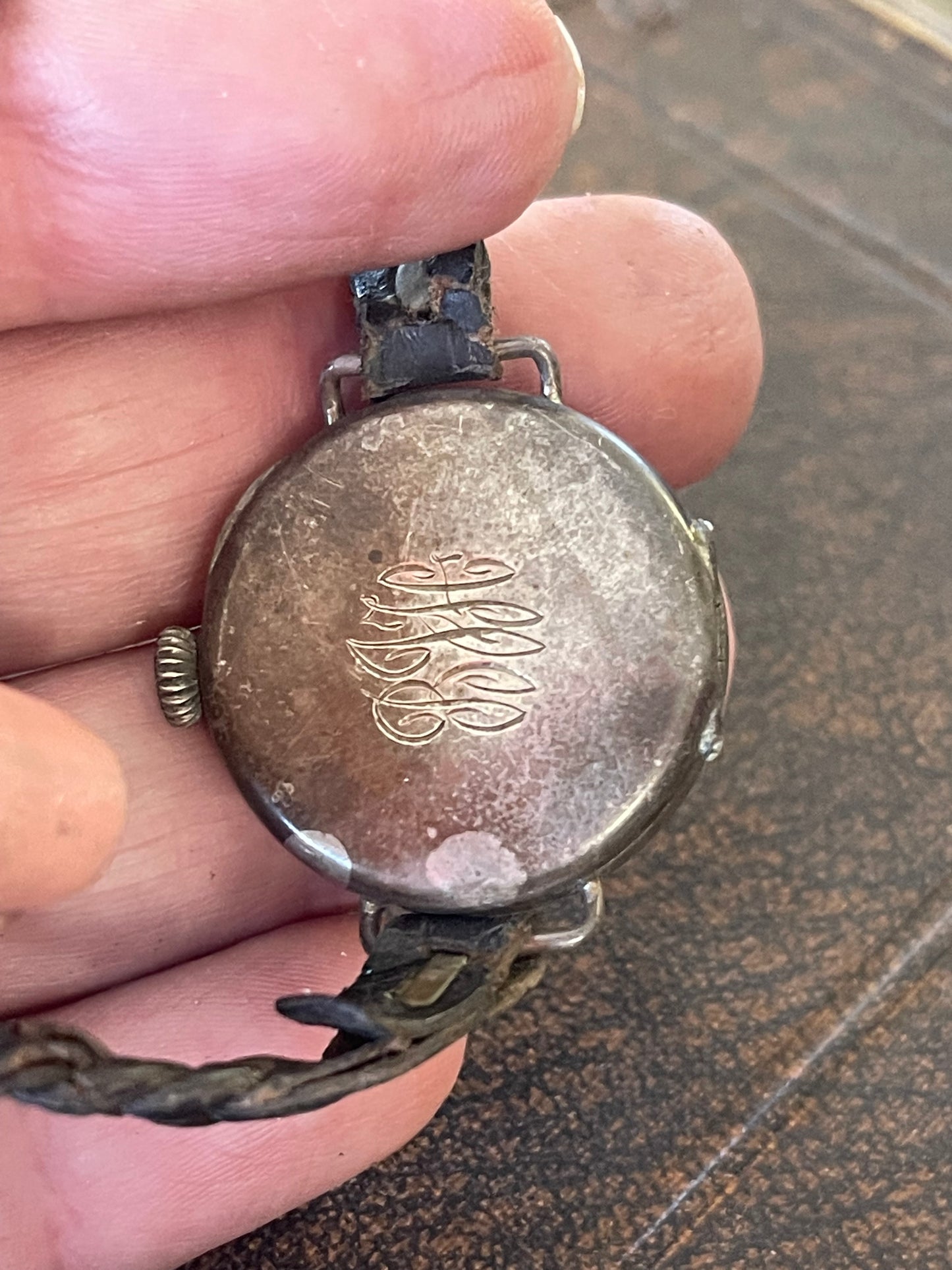 1920s Sterling Silver Ladies Wristwatch – Gilt Dial & Original Plaited Strap (Not Working)