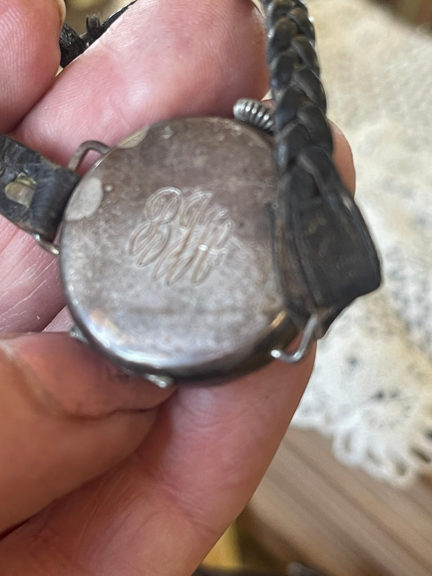 1920s Sterling Silver Ladies Wristwatch – Gilt Dial & Original Plaited Strap (Not Working)