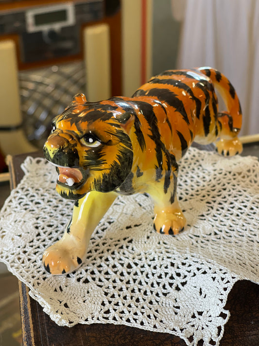 Vintage Japanese Ceramic Tiger Figurine (c.1950s)