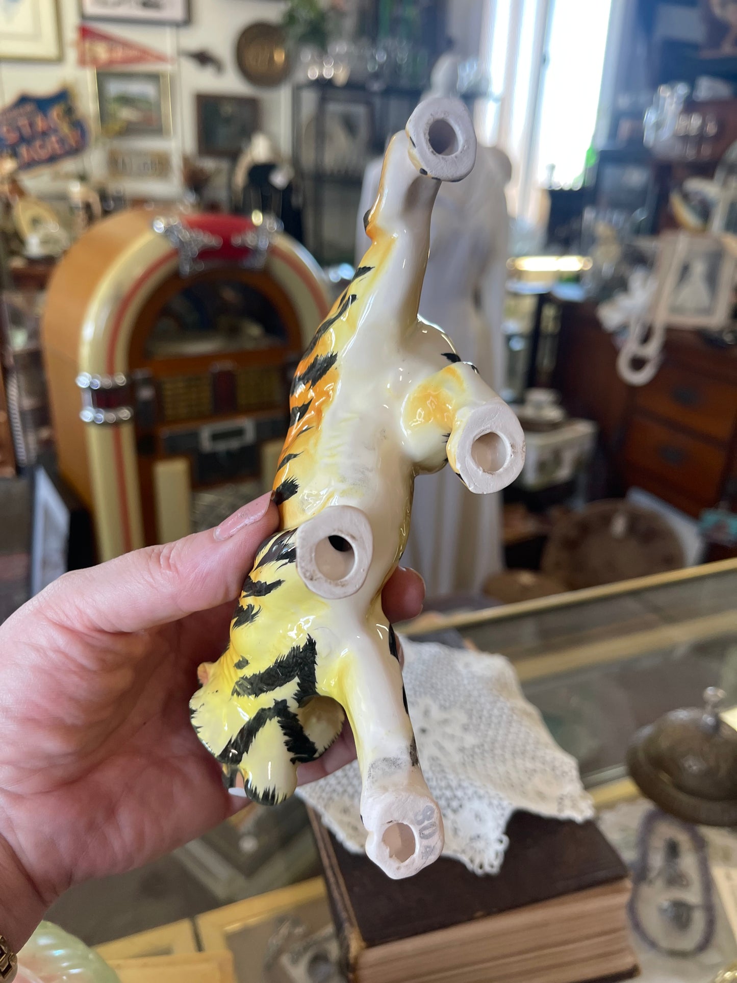 Vintage Japanese Ceramic Tiger Figurine (c.1950s)