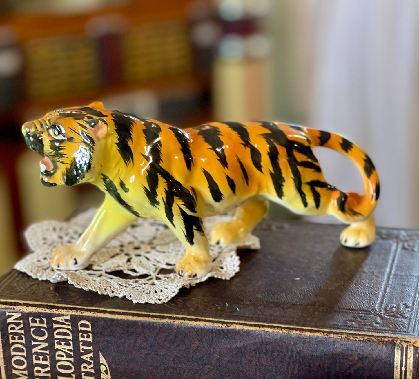 Vintage Japanese Ceramic Tiger Figurine (c.1950s)