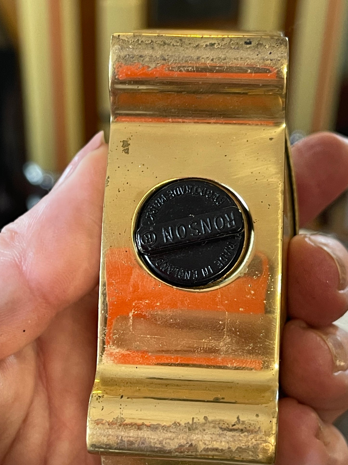 Vintage Ronson Brass Table Lighter (Made in England, 1950s–60s)