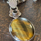 Sterling Silver Tiger Iron Pendant on Belcher Chain (Vintage)