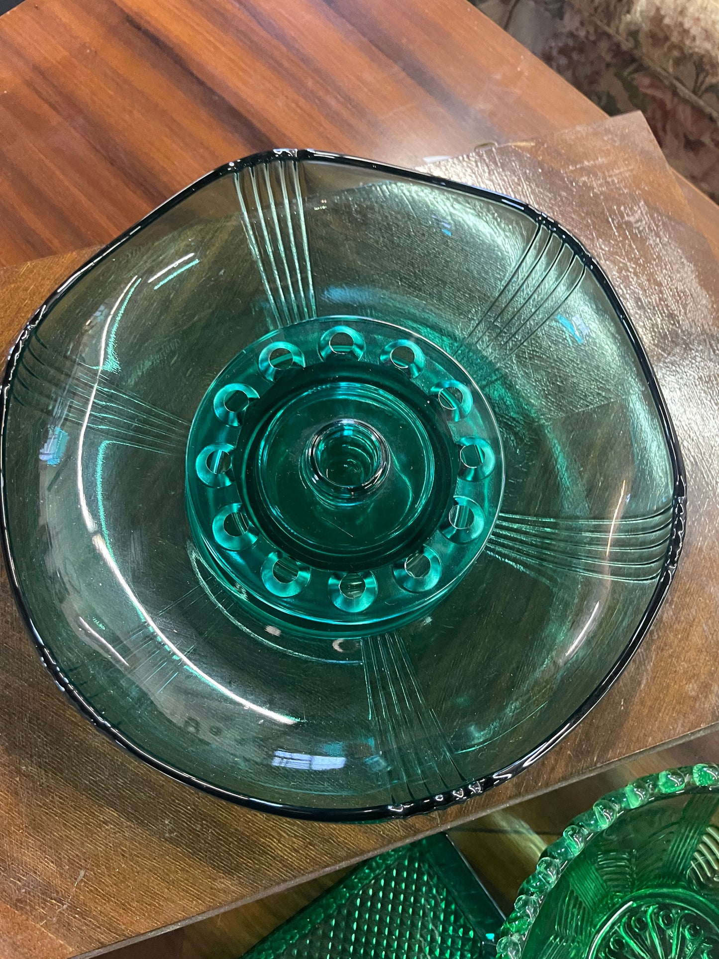 Josef Inwald Dancing Lady Float Bowl Set in Emerald green c.1930s