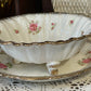 Vintage Crown Ducal Berry & Salad Drainer Bowl with Underplate – Pink Roses – Made in England
