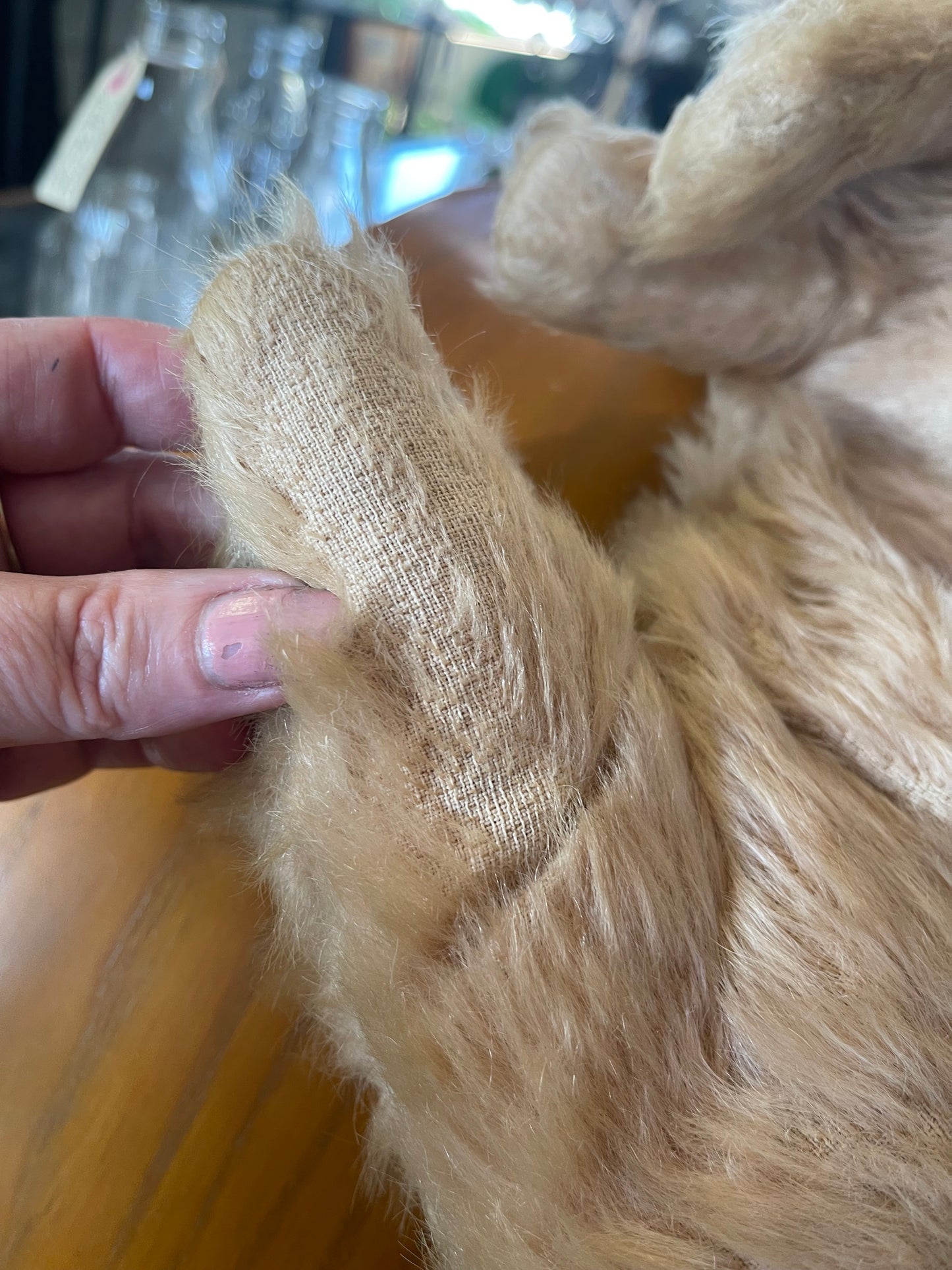 Vintage 1940s–50s Mohair Bedtime Dog (PJ Keeper Style) – 50cm