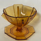 Art Deco amber glass sundae dish