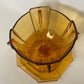 Art Deco amber glass sundae dish