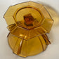 Art Deco amber glass sundae dish