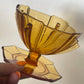 Art Deco amber glass sundae dish