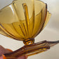 Art Deco amber glass sundae dish