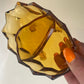 Vintage Amber Glass Divided Dish on Feet – 15 cm