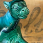 Vintage Pates Pottery Emerald Panther Figurine (c.1950s)
