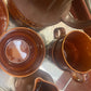 Midcentury Brown 15 Piece Set of 6 Coffee Cup And Saucer Coffee Pot  Milk Sugar 2211 Zorba England