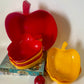 Vintage plastic Luran BASF Apple Bowls, large bowl with six small bowls