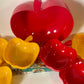 Vintage plastic Luran BASF Apple Bowls, large bowl with six small bowls