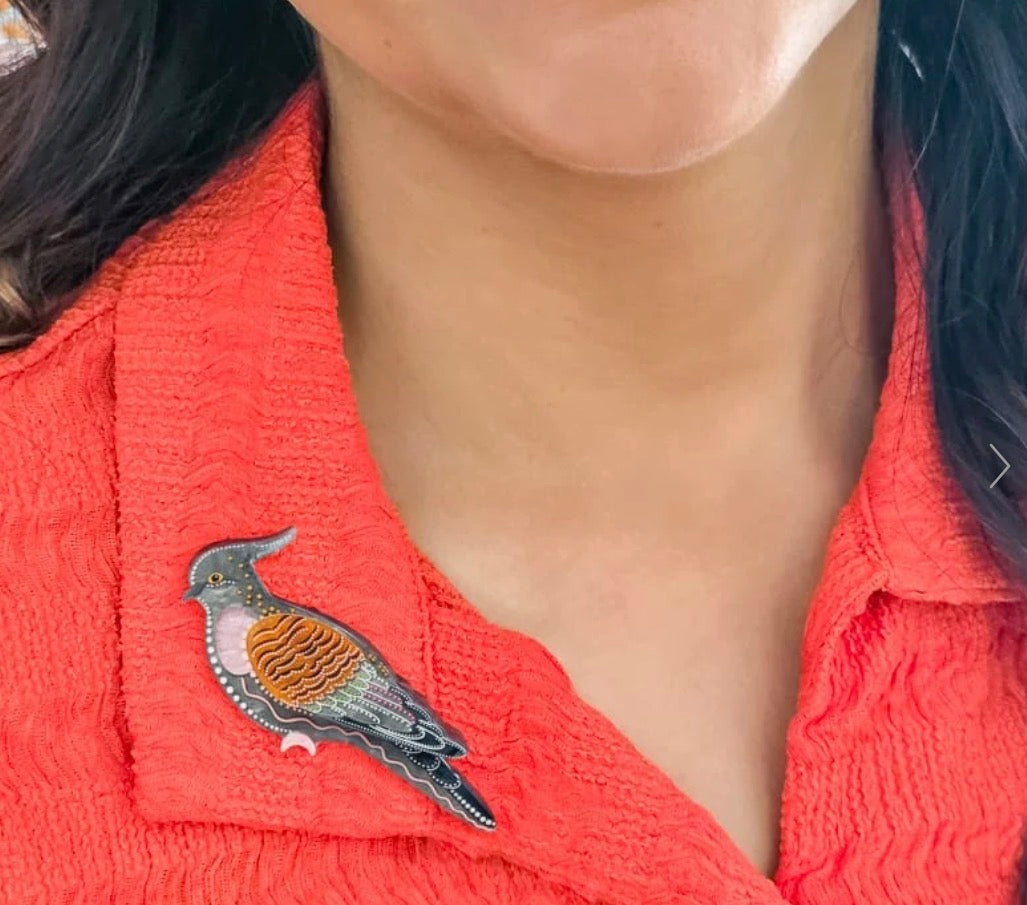 Erstwilder x Brooke Sutton Kulupatji Crested Pigeon Brooch – New in Box
