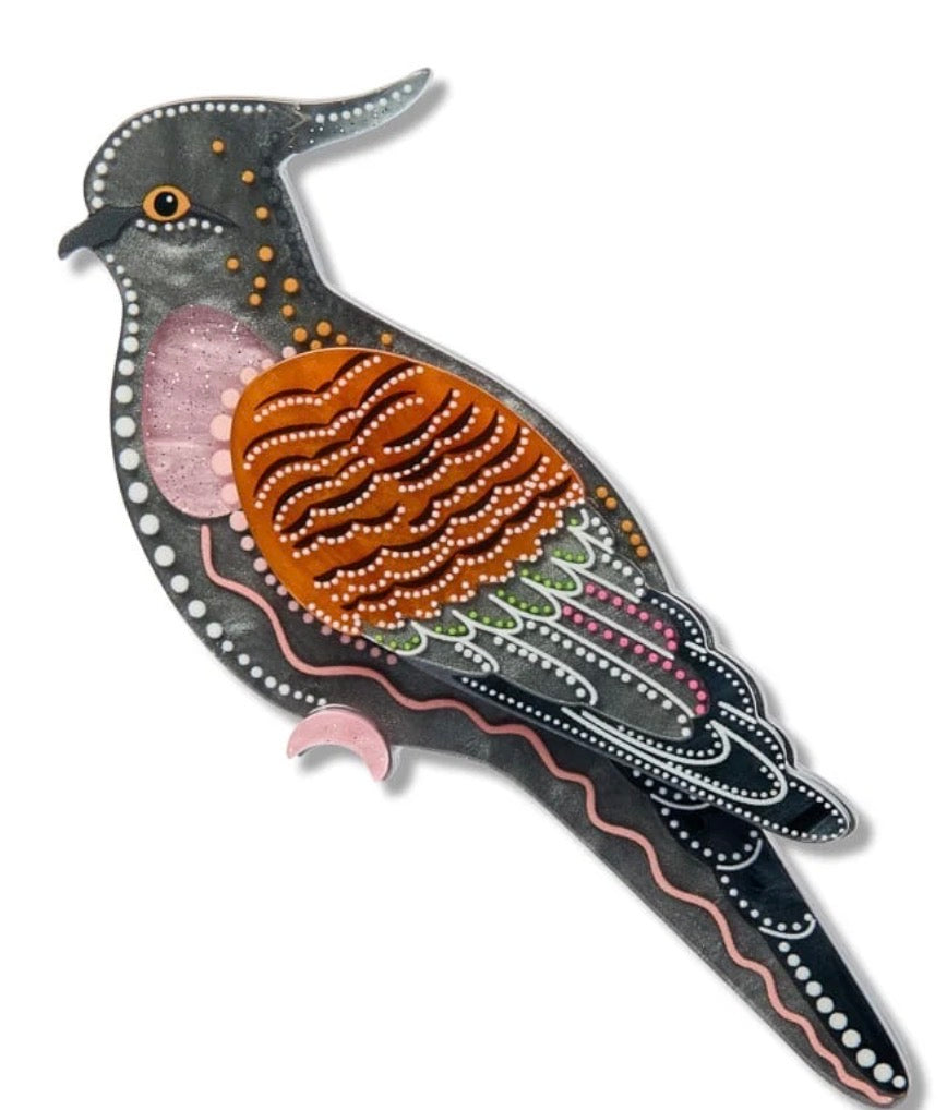 Erstwilder x Brooke Sutton Kulupatji Crested Pigeon Brooch – New in Box