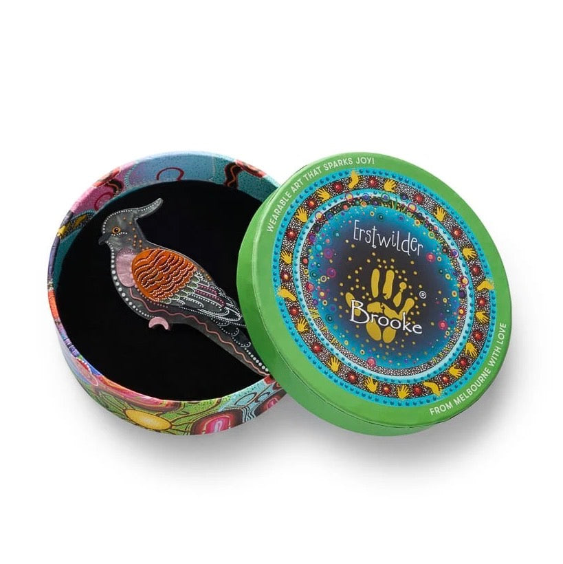 Erstwilder x Brooke Sutton Kulupatji Crested Pigeon Brooch – New in Box