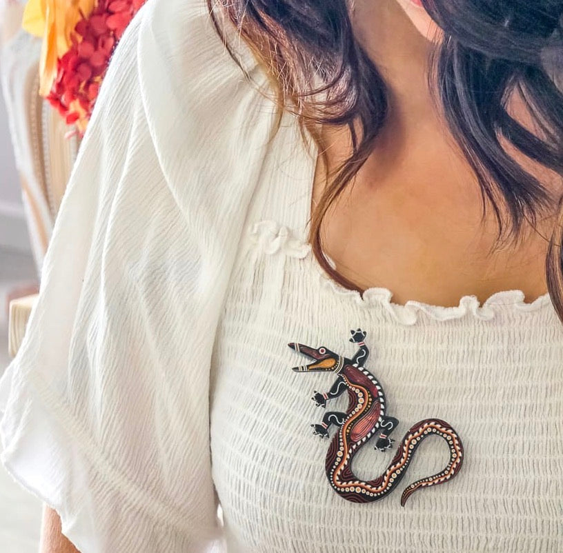 Erstwilder x Brooke Sutton Yurtu Yurtu Crocodile Brooch – New in Box