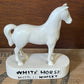 Vintage Ceramic Small 'White Horse Scotch Whiskey' Bar Statue - Kelsboro England c1965