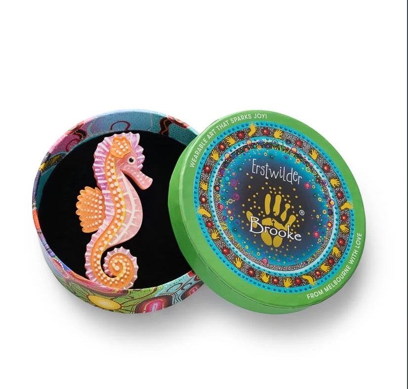 Erstwilder x Brooke Sutton Kuu Wanan Seahorse Brooch– New in Box