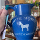 Vintage White Horse Scotch Whiskey Blue Water Jug