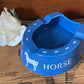 Vintage White Horse Scotch Whiskey Blue Ashtray